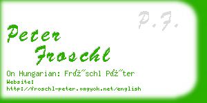 peter froschl business card